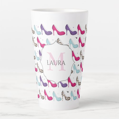 Stylish Unique Modern Girly Cute High Heel Shoes Latte Mug