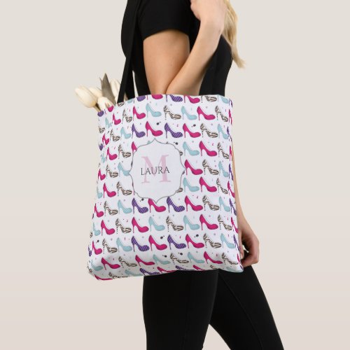 Stylish Unique Modern Girly Cute High Heel Shoes Tote Bag