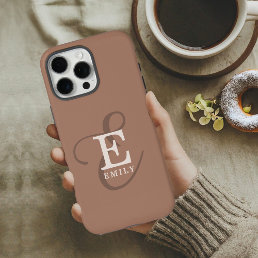 Stylish Unique Monogram Mocha Brown iPhone 16 Pro Max Case