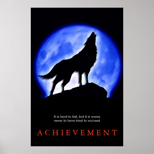 Stylish Unique Motivational Wolf Poster Print