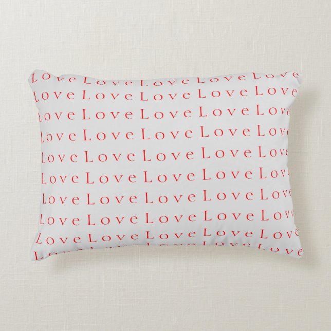 Stylish Unique Red Love Wedding Accent Pillow (Front)
