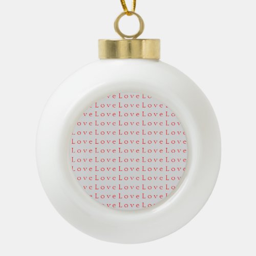 Stylish Unique Red Love Wedding Ceramic Ball Christmas Ornament