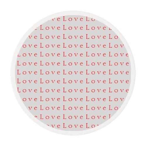 Stylish Unique Red Love Wedding Edible Frosting Rounds