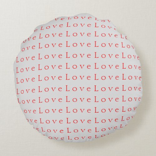 Stylish Unique Red Love Wedding Round Pillow