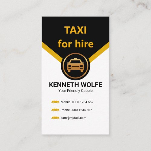 Stylish Unique Yellow Taxi Buttons Taxi Driver Business Card