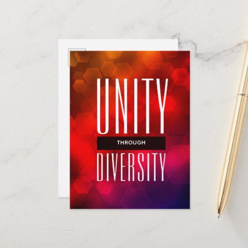 Stylish Unity Through Diversity Postcard