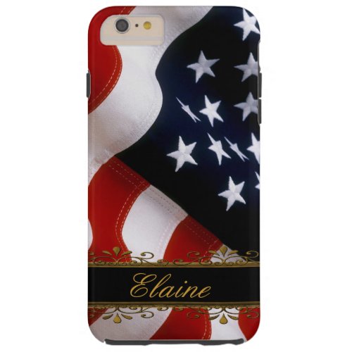 Stylish US Flag iPhone 6 Plus Custom Monogram Case