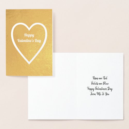 Stylish Valentines Day Heart Real Foil Card