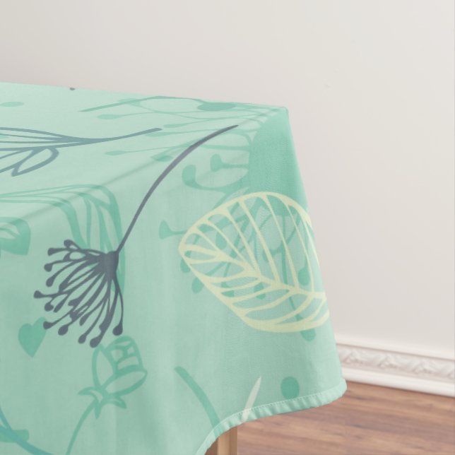 Stylish various foliage green pattern tablecloth (In Situ)