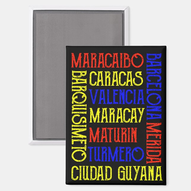 Stylish Venezuela Caracas City Names  Magnet (Front/Back)