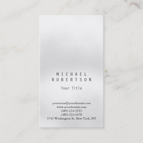 Stylish Vertical Grey Light Plain Business Card