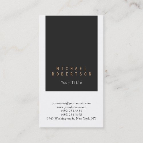 Stylish Vertical Grey White Plain Business Card