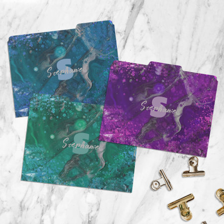 Stylish Vibrant Abstract Sparkly Marble Fluid Art 