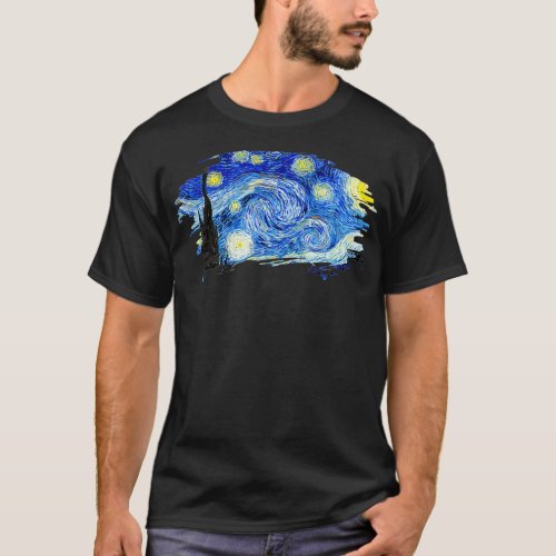 Stylish Vintage Art Starry Night Van Gogh Classic  T_Shirt