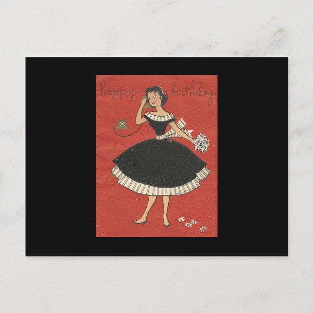 Stylish Vintage Birthday Card (Front)