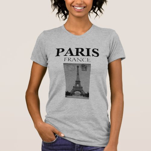 Stylish Vintage Black and White Paris France T_Shirt