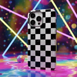 Stylish Vintage Black & white checkerboard pattern iPhone 16 Pro Max Case