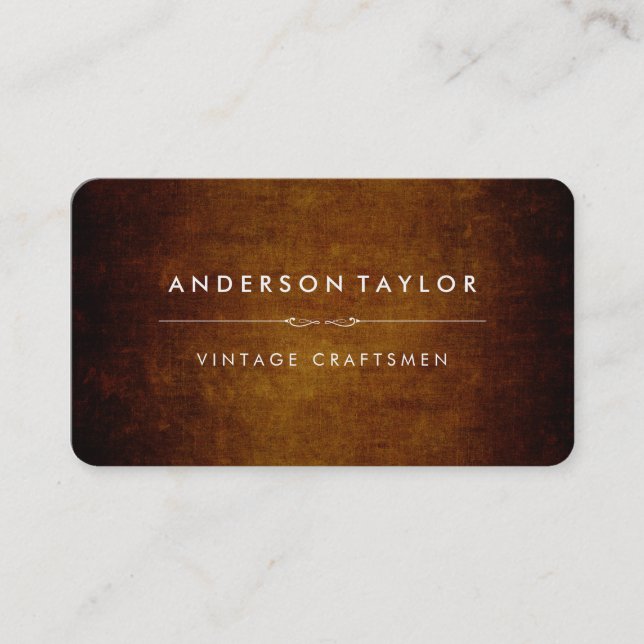 Stylish Vintage Brown Business Card (Front)