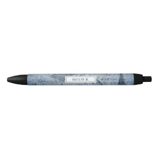 Stylish Vintage Denim Drawings Name Pen