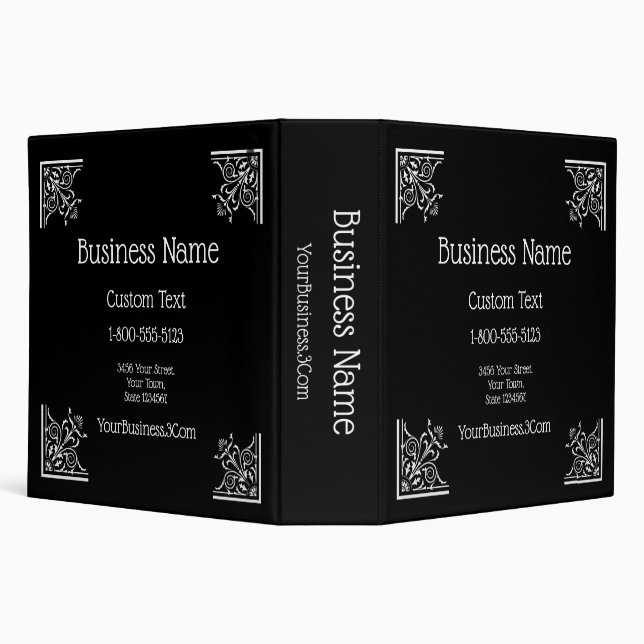 Stylish, Vintage Elegant Business  3 Ring Binder (Background)