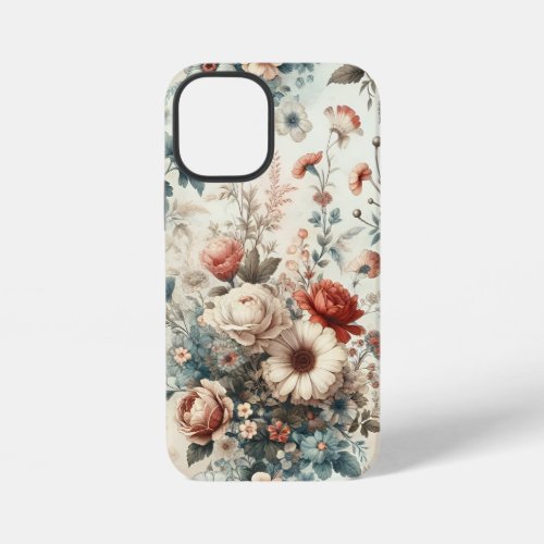 Stylish Vintage Floral Summer Watercolor iPhone 12 Mini Case