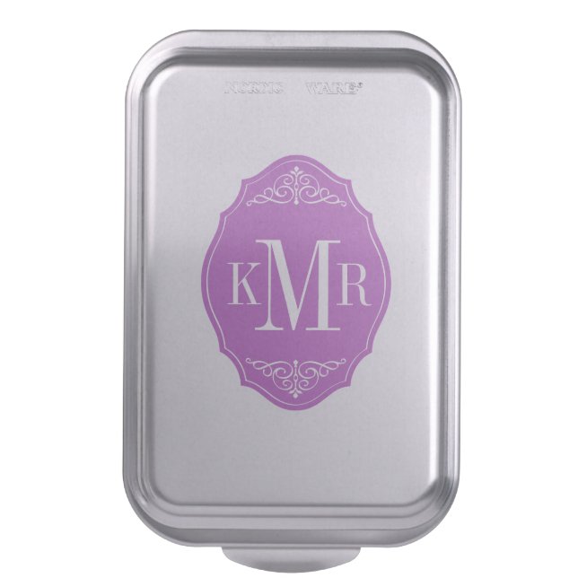 Stylish Vintage Frame Monogrammed Cake Pan (Front Vertical)