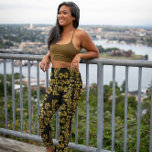 Stylish Vintage Golden floral print on Black Leggings<br><div class="desc">Discover the perfect blend of vintage glamour and modern style with our Golden Floral Print Leggings. These black leggings feature a stunning golden floral print that adds a touch of elegance to any outfit. Made with high-quality materials, these leggings are not only fashionable but also comfortable to wear. Whether you're...</div>
