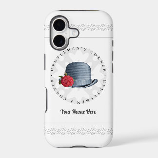 Stylish Vintage Hat Flower Gentlemen Add Your Name iPhone 17 Case