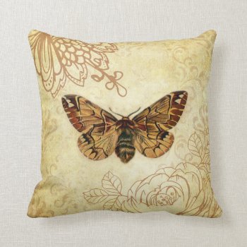 Stylish Vintage Moth Cushion by BamalamArt at Zazzle