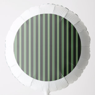 Stylish Vintage Olive Sage Green Black 3D Striped  Balloon