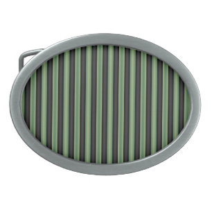 Stylish Vintage Olive Sage Green Black 3D Striped Belt Buckle