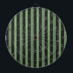 Stylish Vintage Olive Sage Green Black 3D Striped  Dart Board<br><div class="desc">This modern pattern features alternating gradient stripes in Olive Grove, Sage Green and deep black. The vertical layout and tonal transitions create a rich sense of depth and dimension, making this pattern bold yet balanced. Perfect for contemporary projects such as textiles, wallpaper, fashion accessories or visual branding. Find more products...</div>