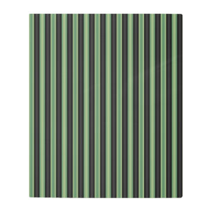 Stylish Vintage Olive Sage Green Black 3D Striped Metal Print