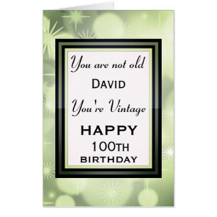 Stylish Vintage Personalised 100th Birthday Card