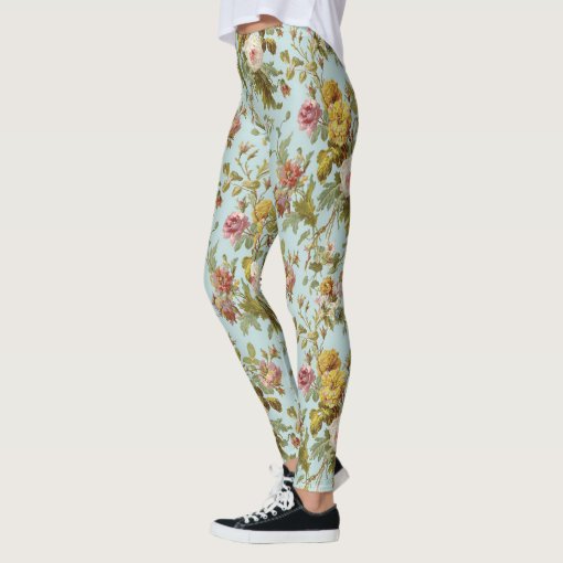Ladies Flower Print Jeggings by Look Mode-Pink main image 0