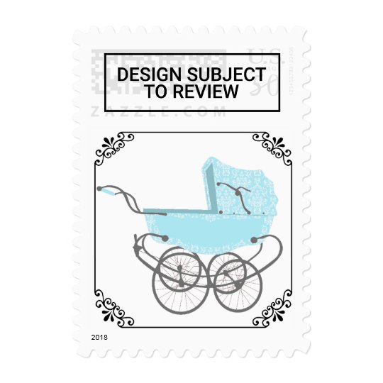 Stylish Vintage Pram Baby Shower Postage Stamp | Zazzle.com