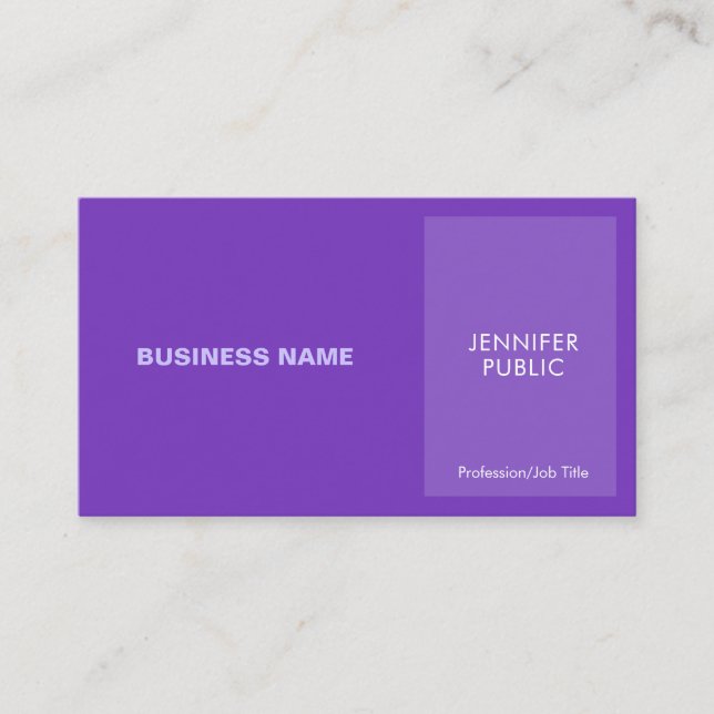 Stylish Violet Modern Professional Creative Chic Business Card (Front)