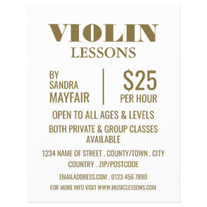 Stylish Violin Lessons Advertising Flyer