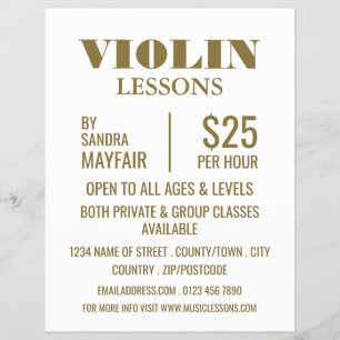 Stylish Violin Lessons Advertising Flyer