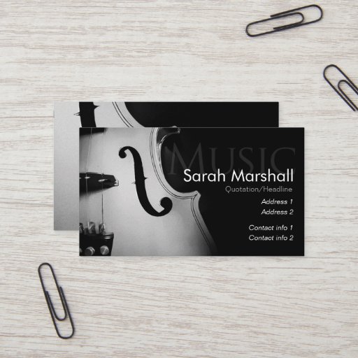 Customizable Stylish Violin Musician Business card