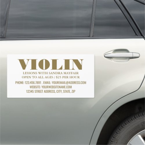 Stylish Violinist Professional Musician Car Magnet