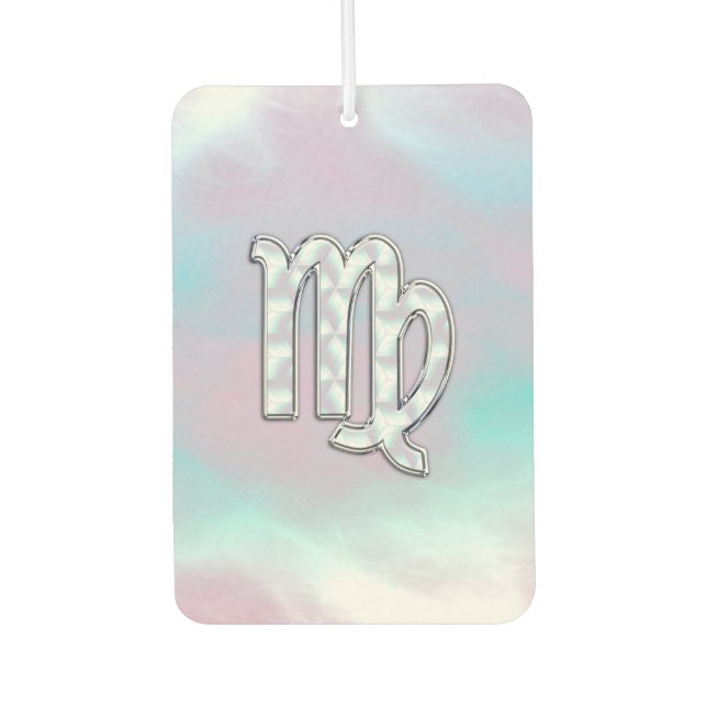 Stylish Virgo Zodiac Sign Nacre Mother of Pearl Air Freshener (Front)