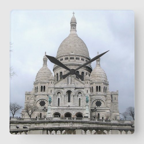 Stylish Wall Clock with Sacre Coeur de Paris