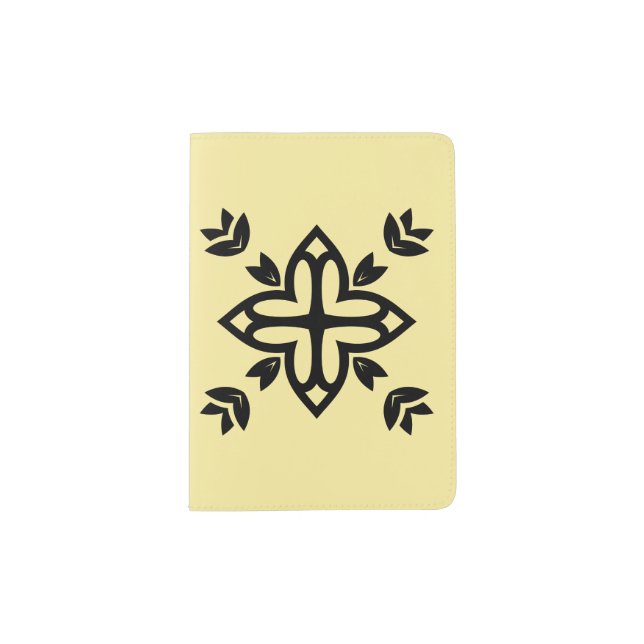 Stylish wallet : yellow, black passport holder (Front)