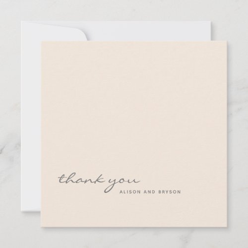 Stylish Warm Peach Solid Color Thank You Card