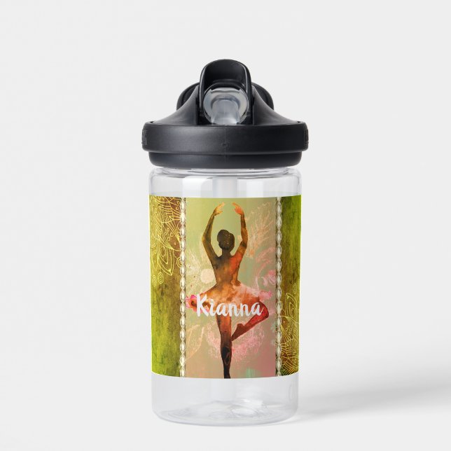 Stylish Watercolor Ballerina     Water Bottle (Front)