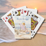Stylish Watercolor Beach Ocean Sand Personalize Poker Cards<br><div class="desc">You can always be sitting on this beach looking out into water -- the gentle breezes blowing - enjoying the moment. Yes, it is indeed your own personal "beach therapy" -- with the lovely dreamy watercolor scene. Perfect for beach lovers, beach houses, or anyone who feels inspired by the ocean!...</div>