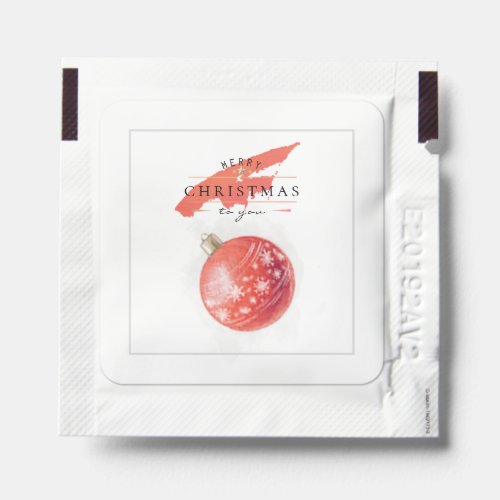 Stylish Watercolor Christmas Tree Red Ball Hand Sanitizer Packet