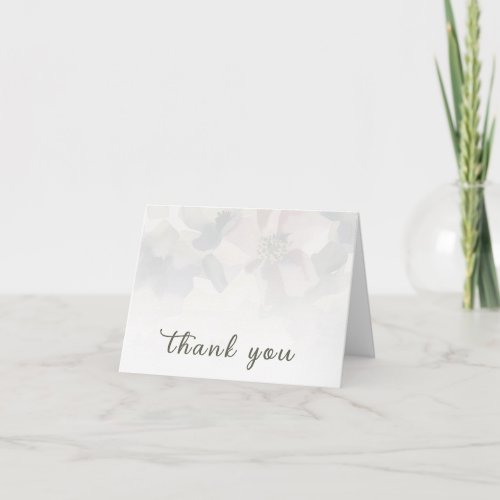 Stylish Watercolor Floral Greenery Thank You Card