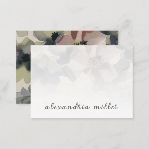 Stylish Watercolor Floral Notecard